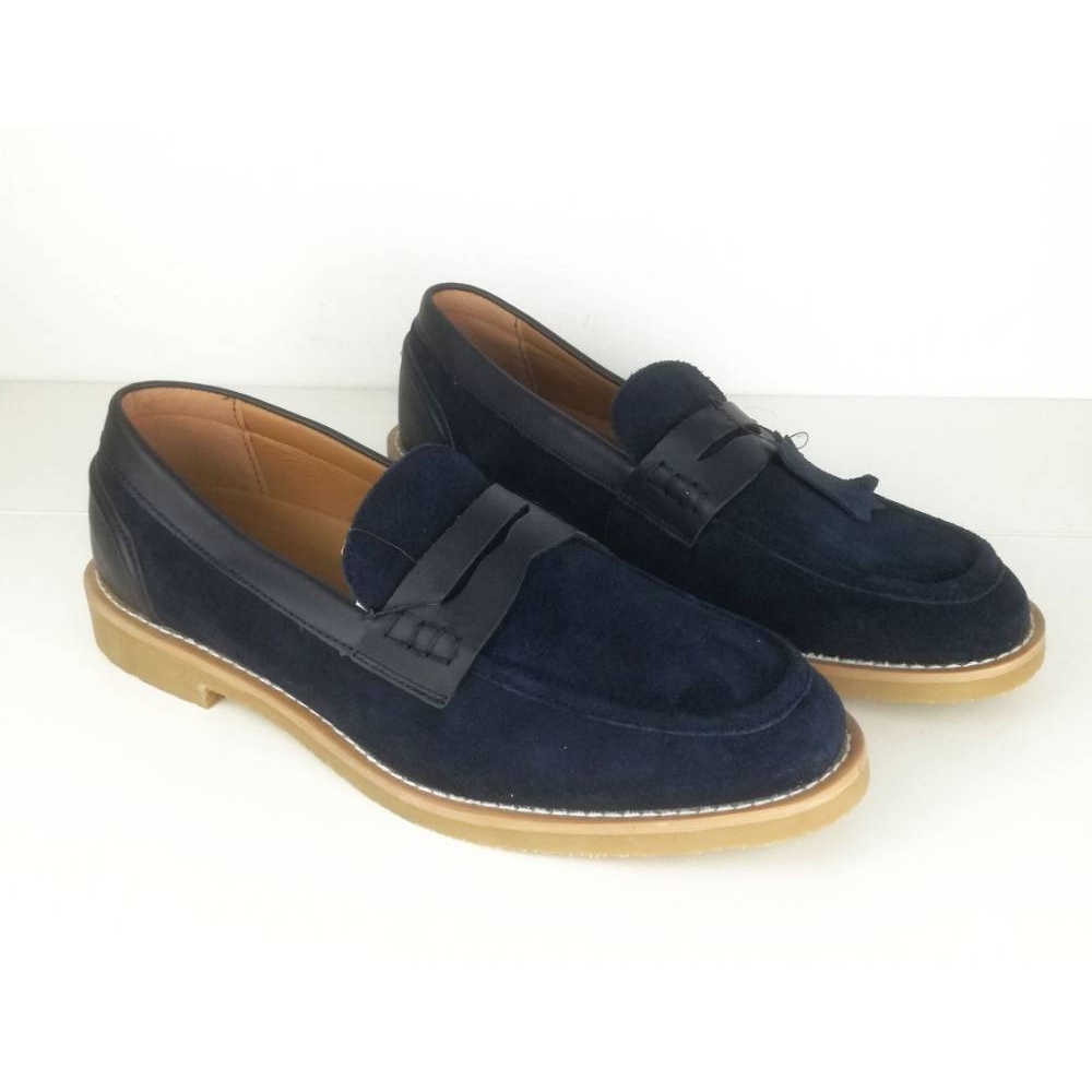 M&S Marks & Spencer Suede Penny Loafers Navy Blue Size: 10.5 | Oxfam GB ...