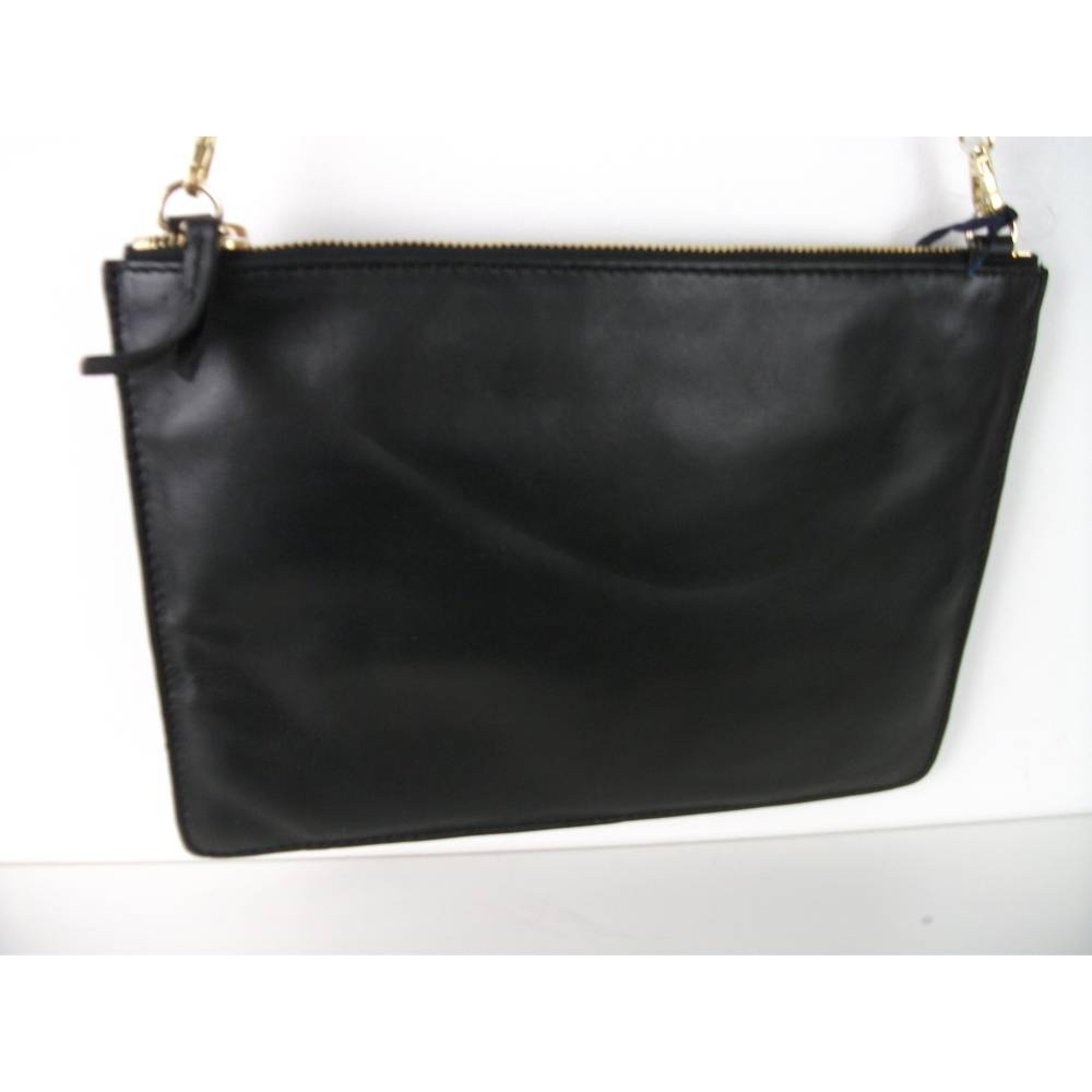 Marks & Spencer Black Leather Clutch Bag NWOT Black Size: One size ...