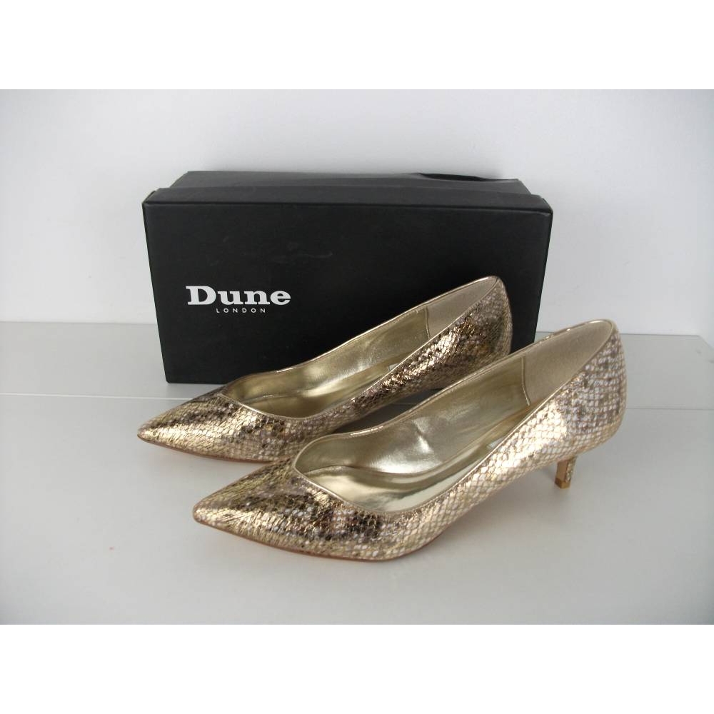 audrey champagne lurex kitten heel courts