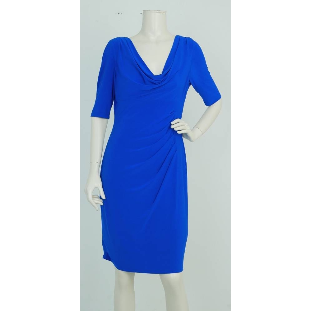 Ralph Lauren Cowl Neck Dress Blue Size: 14 For Sale in London | Preloved