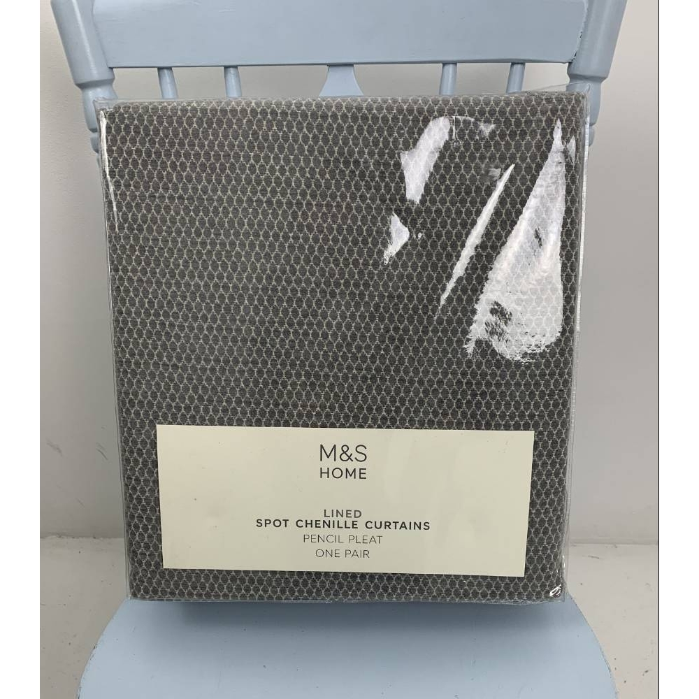 M S Grey Spot Chenille Curtains For Sale In London Preloved