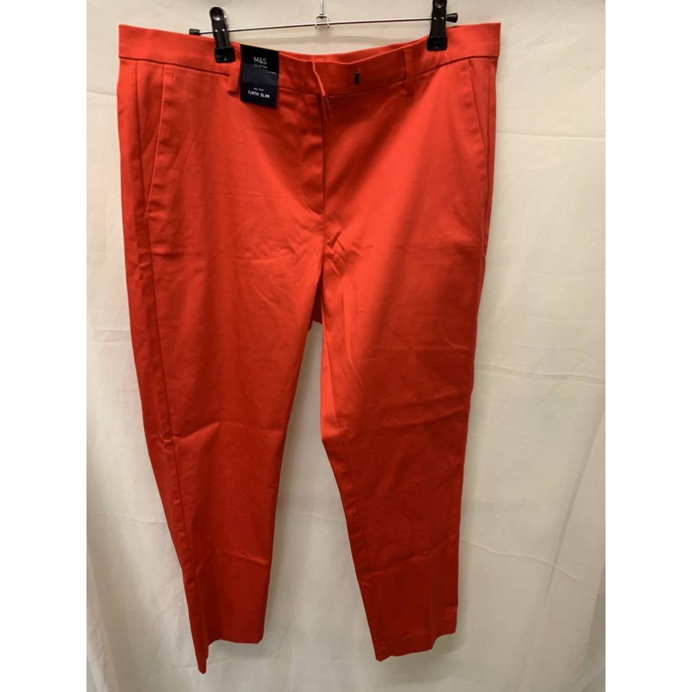 M&S Marks & Spencer Trousers Bright Red Size: 34