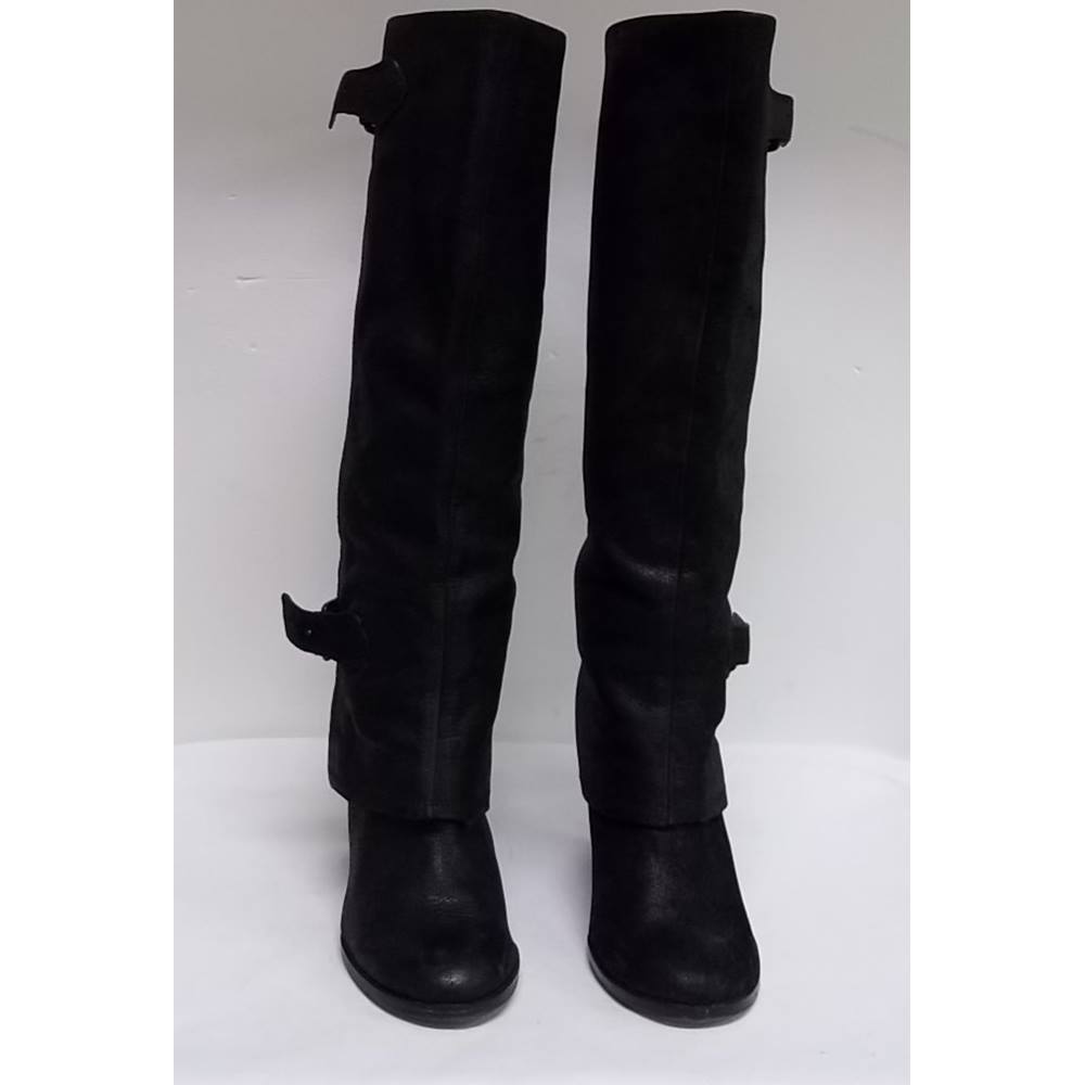 Russell & Bromley Wedge Heeled Knee High Boots Black Size: 6 | Oxfam GB ...