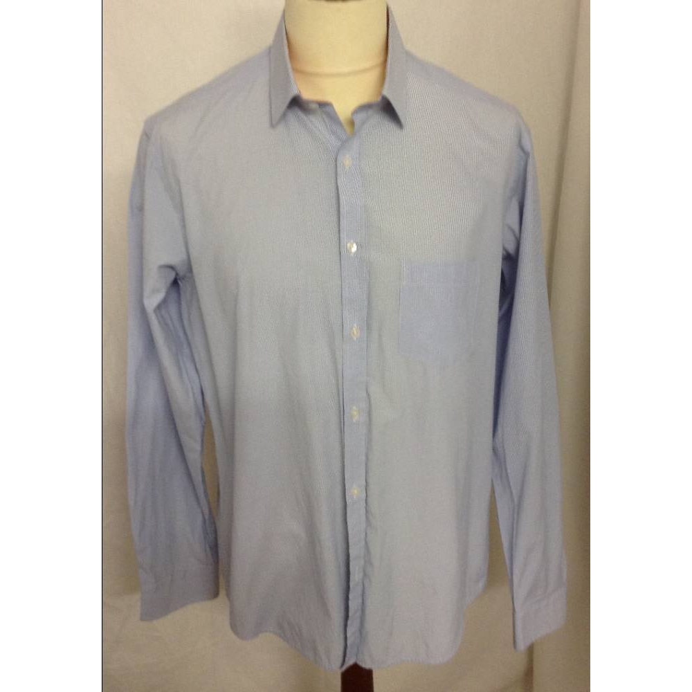 Haworth Long Sleeved Shirt Blue & White Size: L For Sale in Brigg ...