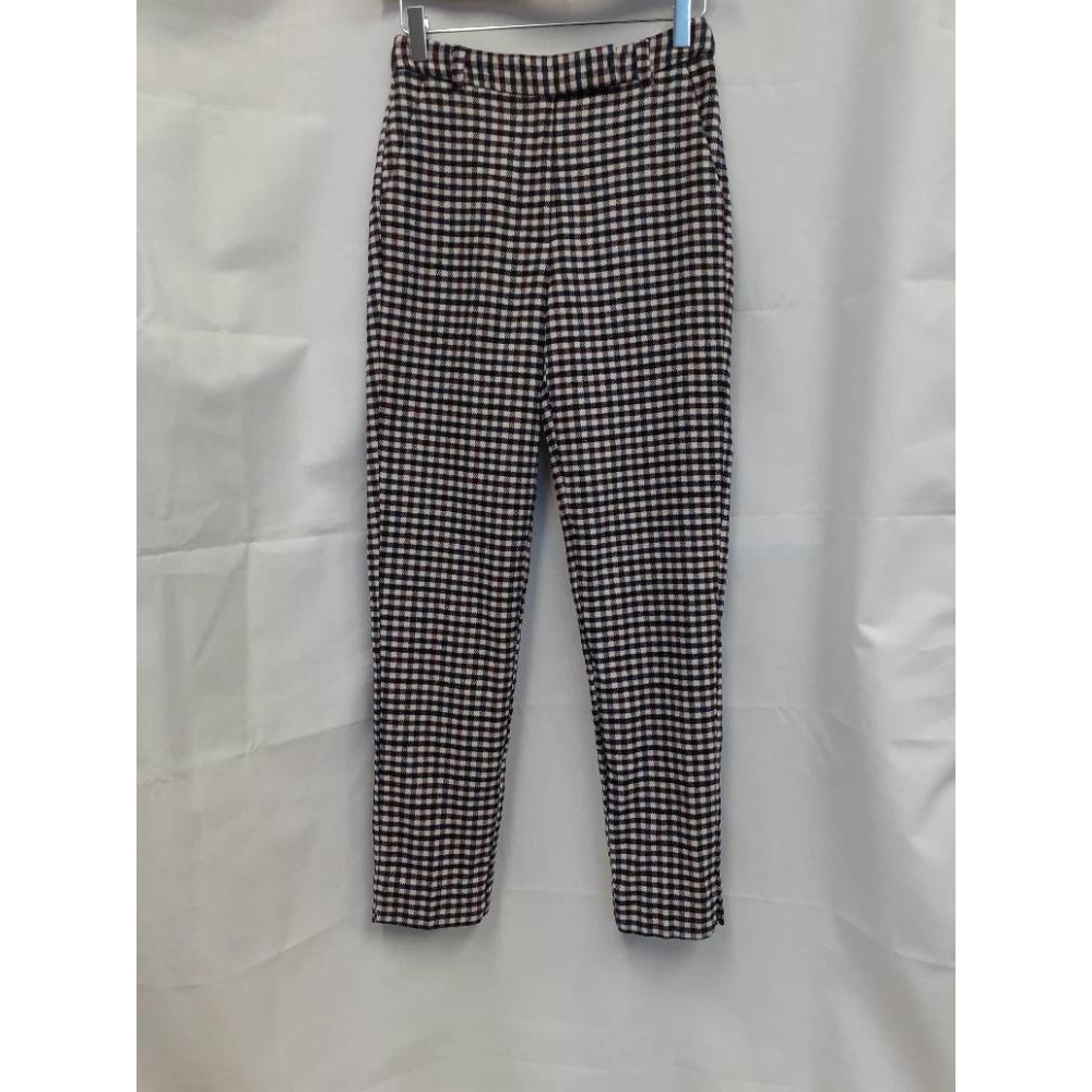 M&S Marks & Spencer Tapered ankle grazer trousers Checked Size: XS ...