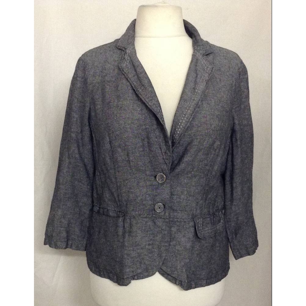 Rocha John Rocha Linen Jacket Grey Size: 16 | Oxfam GB | Oxfam’s Online ...