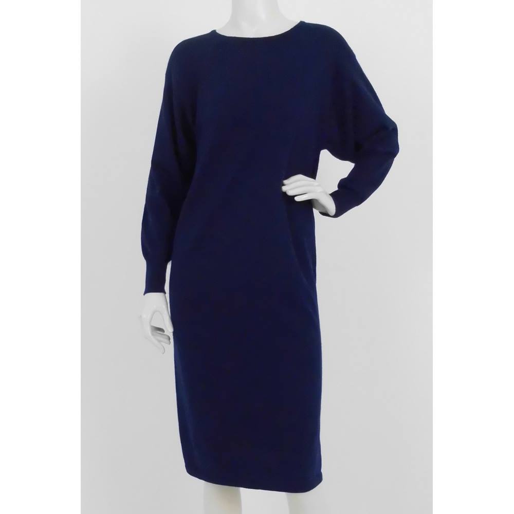N.Peal Cashmere Midi dress Vavy Size: L | Oxfam GB | Oxfam’s Online Shop