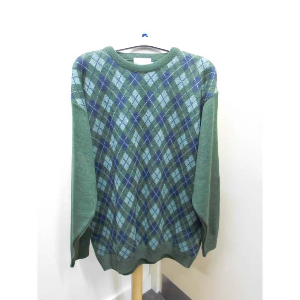 Essentials Jumper Green & Blue Size: L | Oxfam GB | Oxfam’s Online Shop