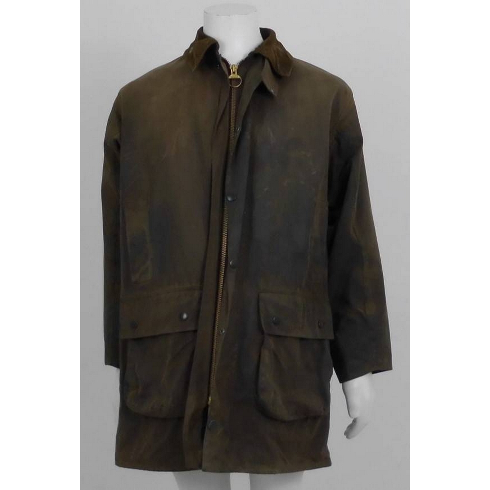 Barbour Northumbria Waxed Coat Khaki Green Size: L | Oxfam GB | Oxfam’s ...