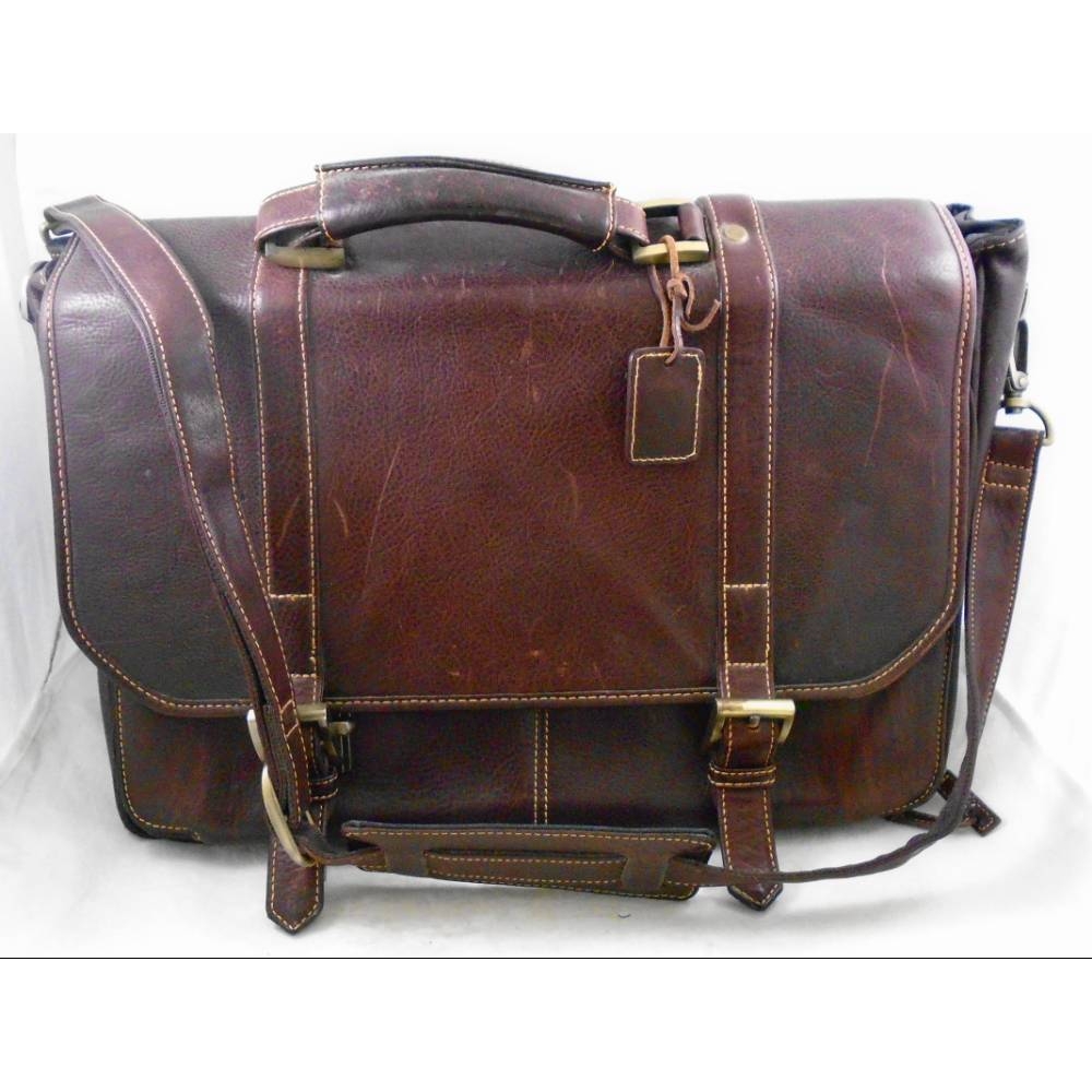 mens brown leather briefcase bag