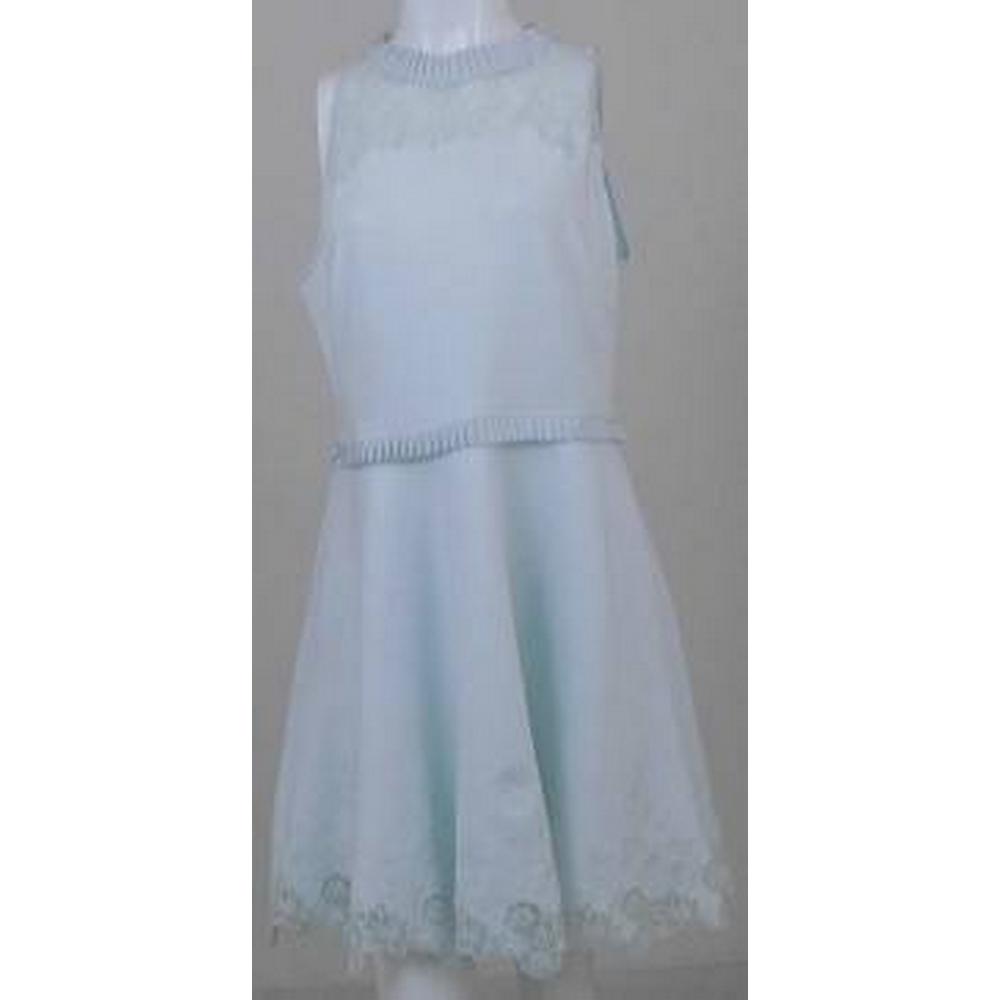 Ted Baker lace neck and hem dress light green Size: 14 For Sale in ...