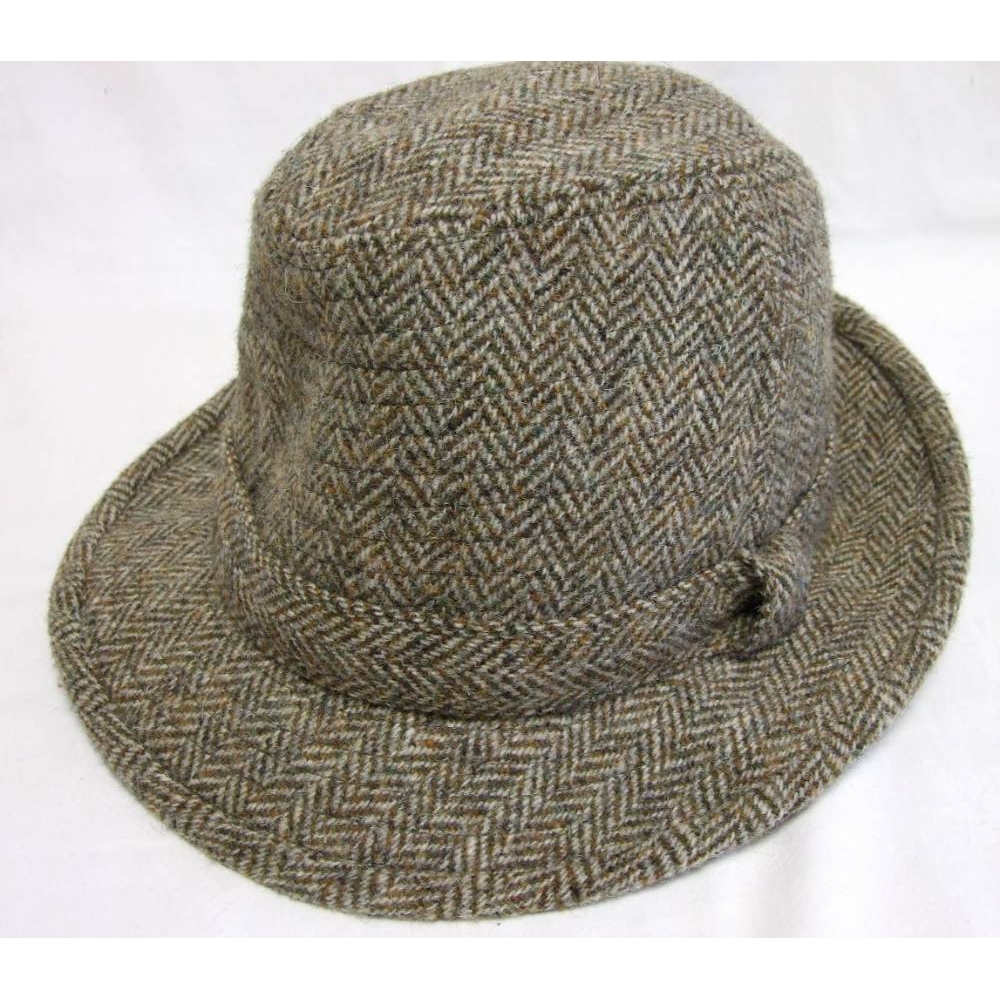 Harris Tweed trilby hat Greeny brown Size: X-Large | Oxfam GB | Oxfam’s ...