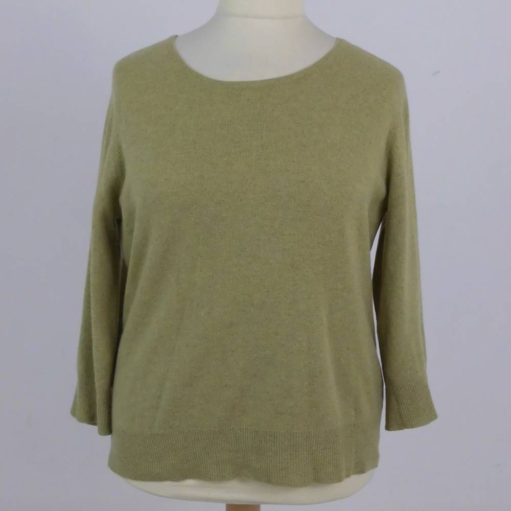 George Cashmere Jumper Olive Green Size: 18 | Oxfam GB | Oxfam’s Online ...