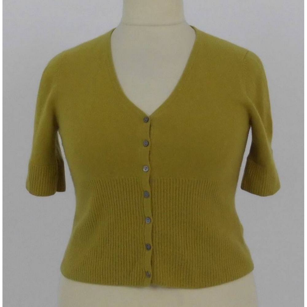 HIJKLM UVWXYZ Cashmere Short Sleeve Cardigan Pear Green Size: L | Oxfam ...