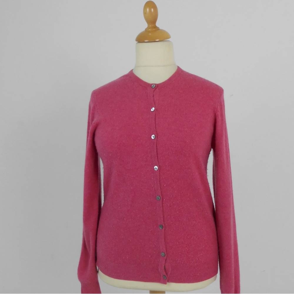 Lochmere Cashmere Cardigan Coral Size: M | Oxfam GB | Oxfam’s Online Shop