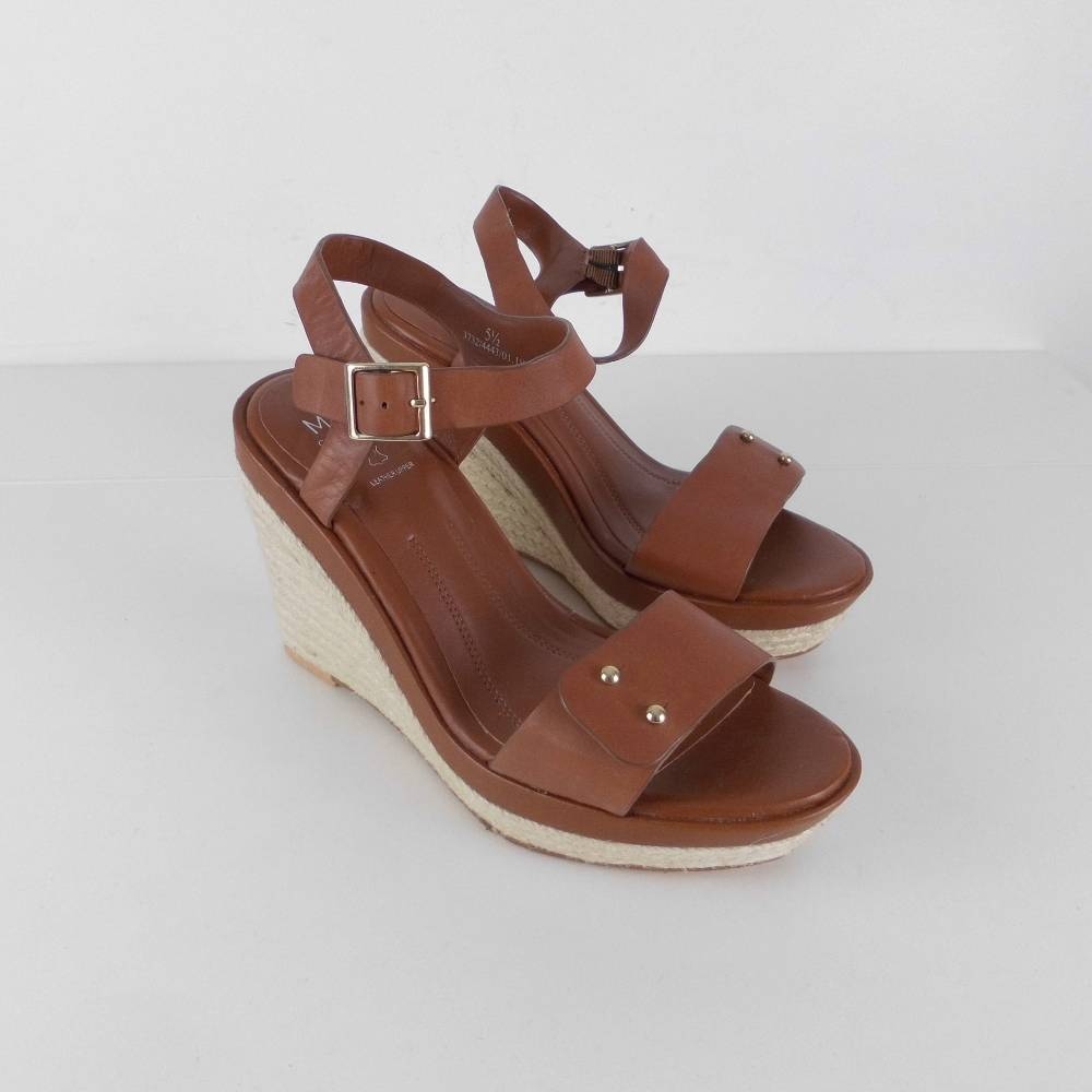 M&S Collection Leather Wedge Sandals Light Brown Size: 5.5 | Oxfam GB ...