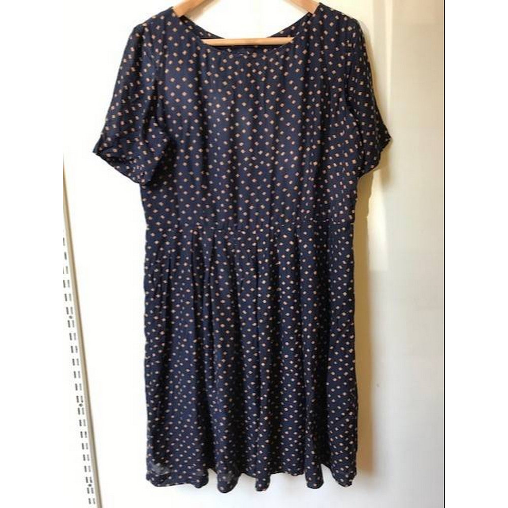 Toast Geometric Printed Summer Dress Navy Size: 18 | Oxfam GB | Oxfam’s ...