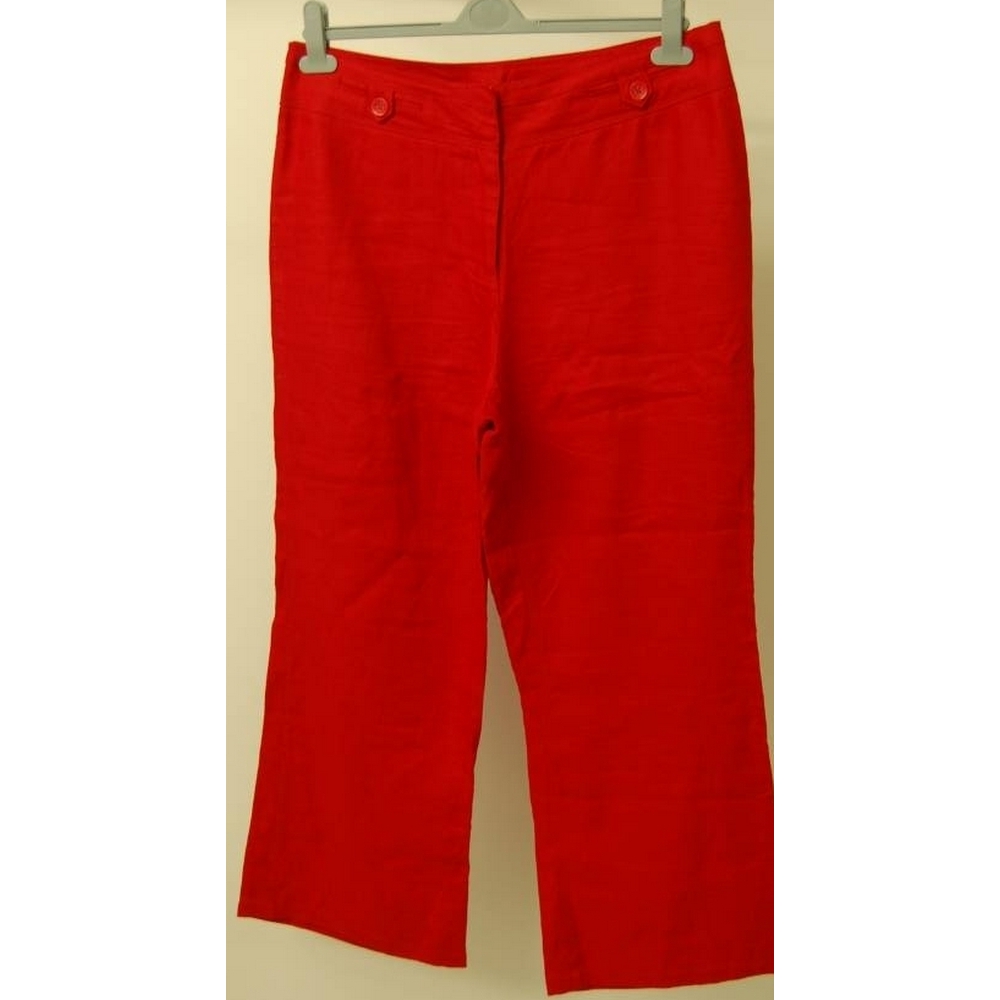 Per Una Linen Trousers Red Size: L For Sale in Launceston, Cornwall ...