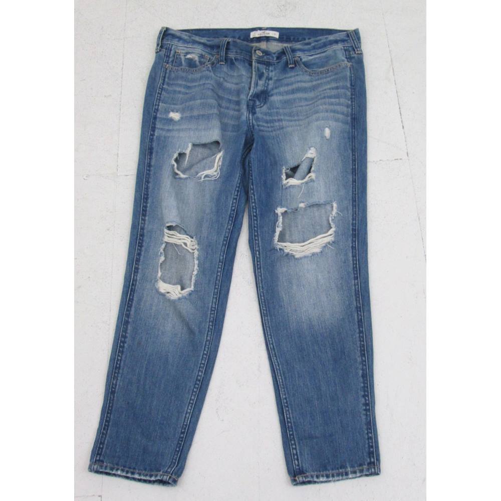 Hollister Ripped Jeans Blue Size: 30