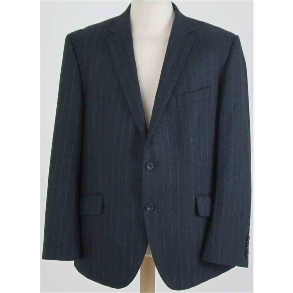 M&S Savile Row Inspired Pinstriped Wool Jacket Charcoal Size: XXL For ...