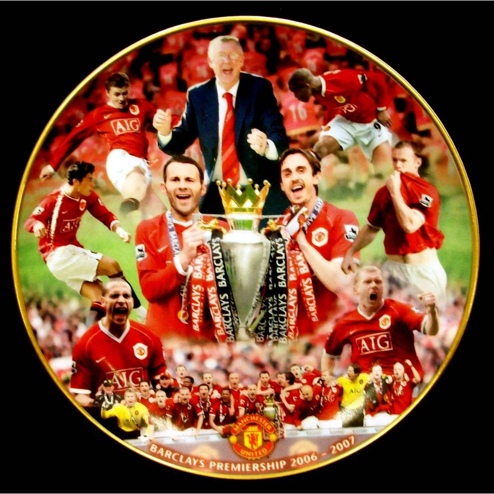 MANCHESTER UNITED COMMEMORATIVE PLATE 2007 with CERTIFICATE of ...