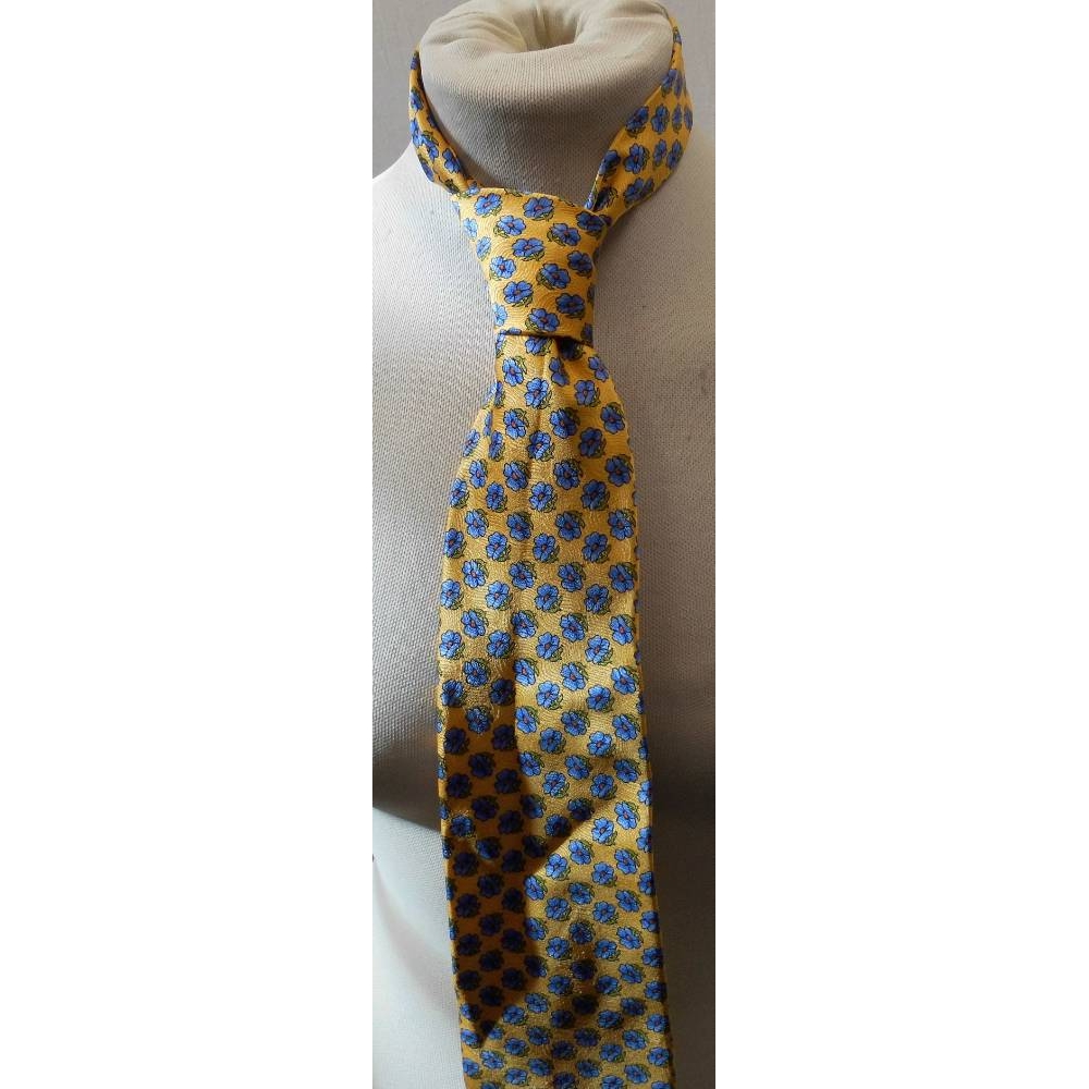 Savoy Taylors Guild Silk Tie Yellow and blue Size: One size For Sale in ...
