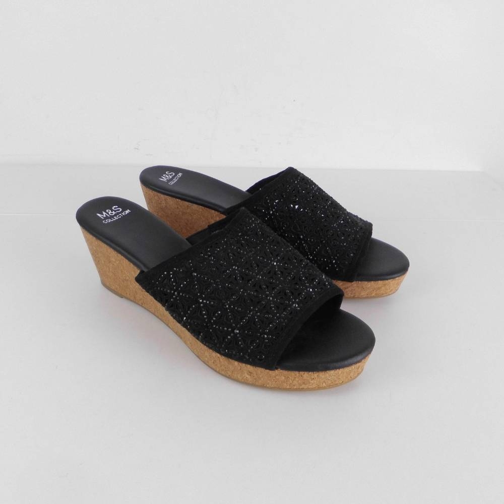 M\u0026S Collection Sparkle Sandal Wedges 