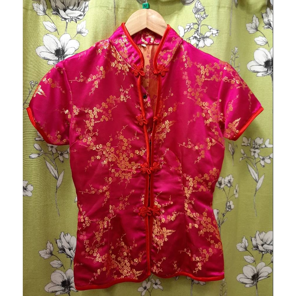 Chinese Silk Top Pink/Gold Size: S | Oxfam GB | Oxfam’s Online Shop