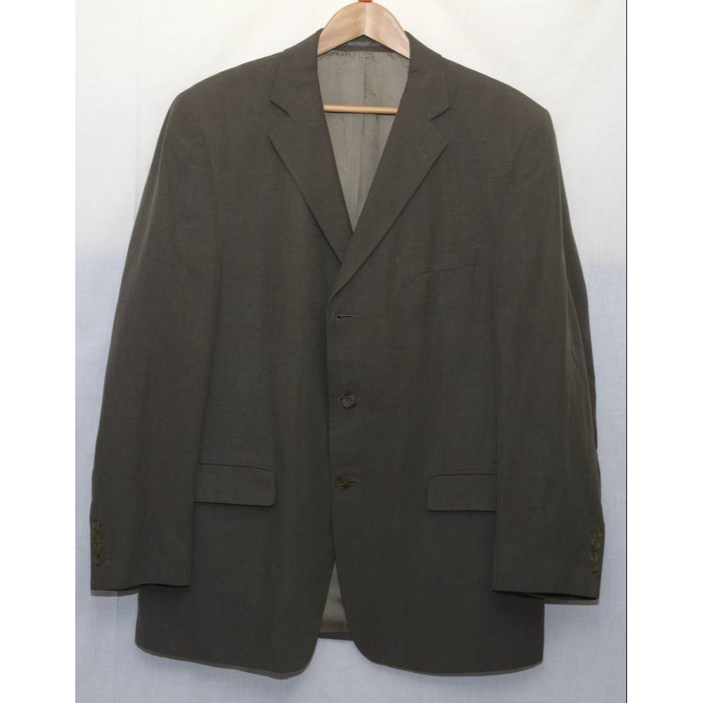 Jaeger Men's Silk/Linen Blend Suit Khaki Size: L | Oxfam GB | Oxfam’s ...