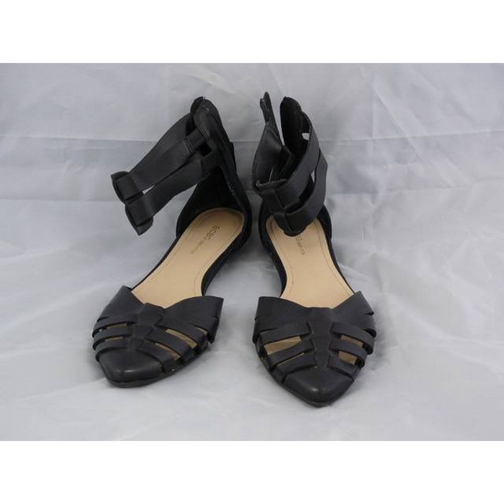 bcbg black flat sandals