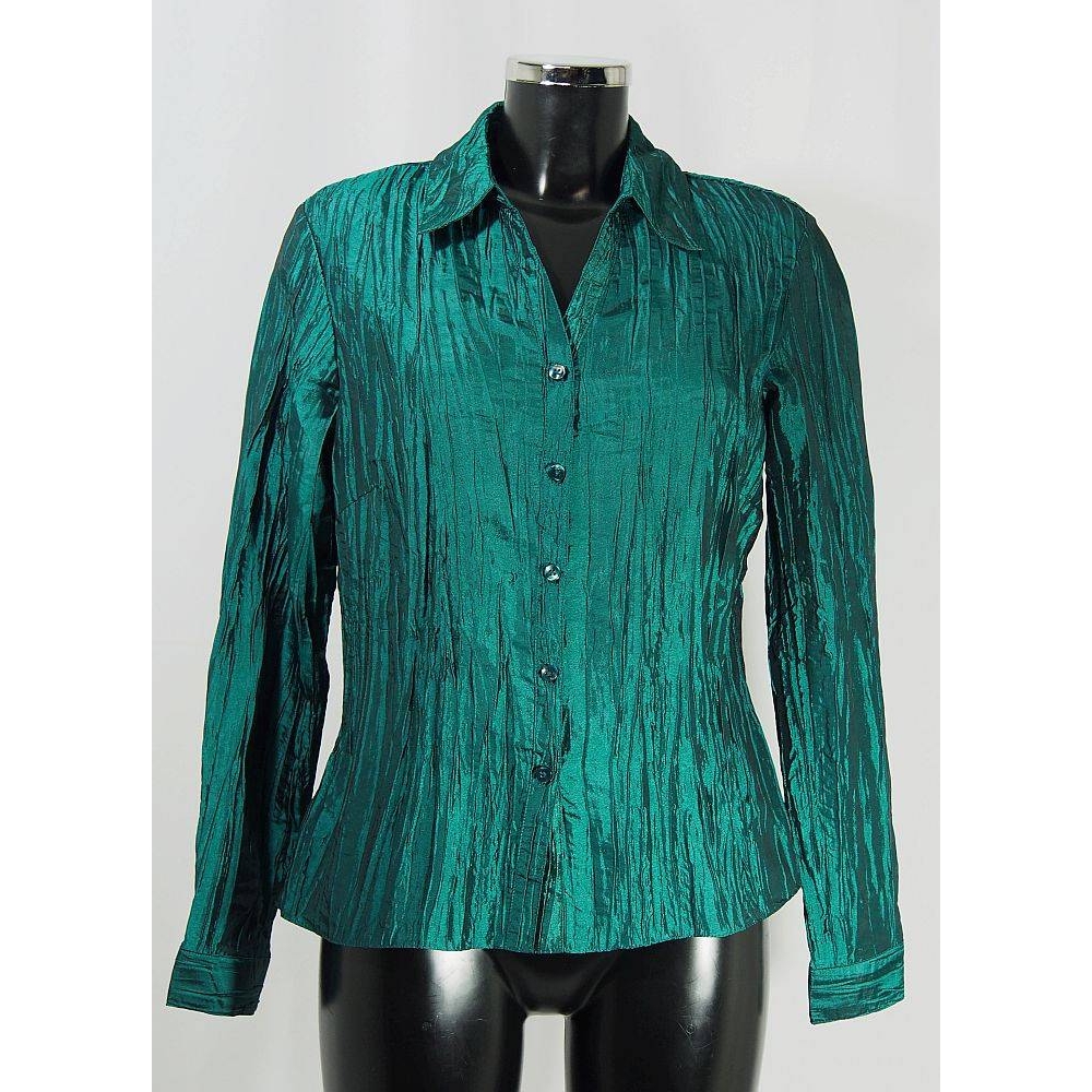 Edinburgh Woollen Mill Crinkle Blouse Teal Size: 16 | Oxfam GB | Oxfam ...