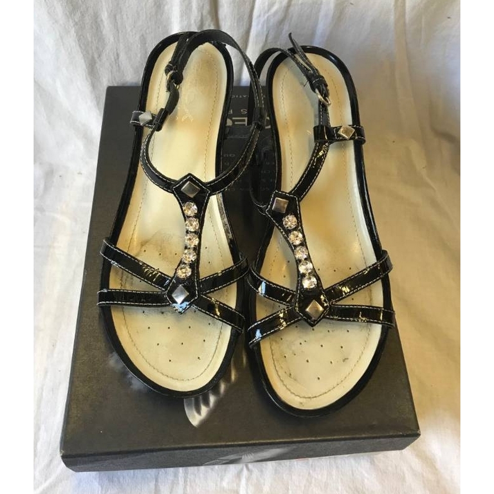Geox Diamonte Wedge Sandals- Black- Size: 7 | Oxfam GB | Oxfam’s Online ...
