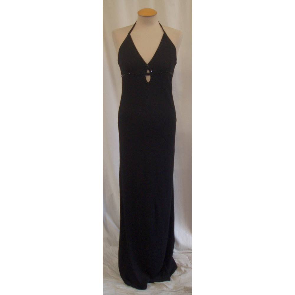 Jane Norman halter neck max dress Black/Silver Size: 12 for sale  London