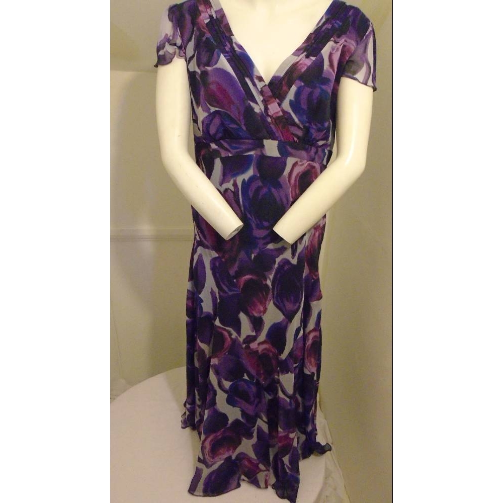 M&S Marks & Spencer Per Una Lilac Fit & Flare Lined Dress Purple Size ...