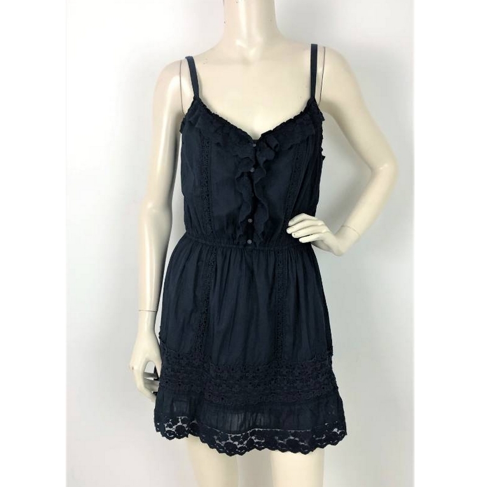 Abercrombie & Fitch Lace Trim Dress Navy Blue Size: L For Sale in ...