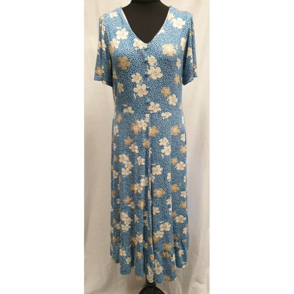 Cotton Traders Floral Maxi Dress Blue & White Size: 14 | Oxfam GB ...