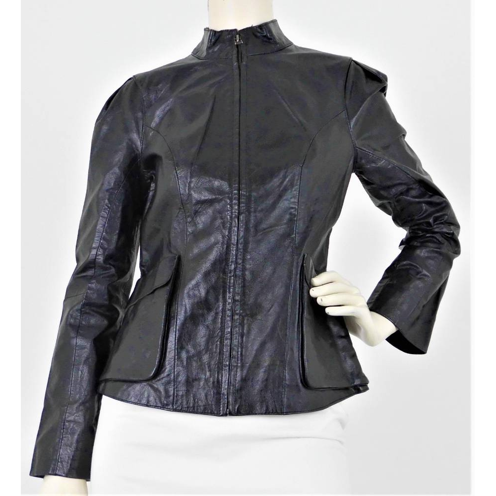 Ronit Zilkha Leather Jacket Black Size: 10 For Sale in London | Preloved