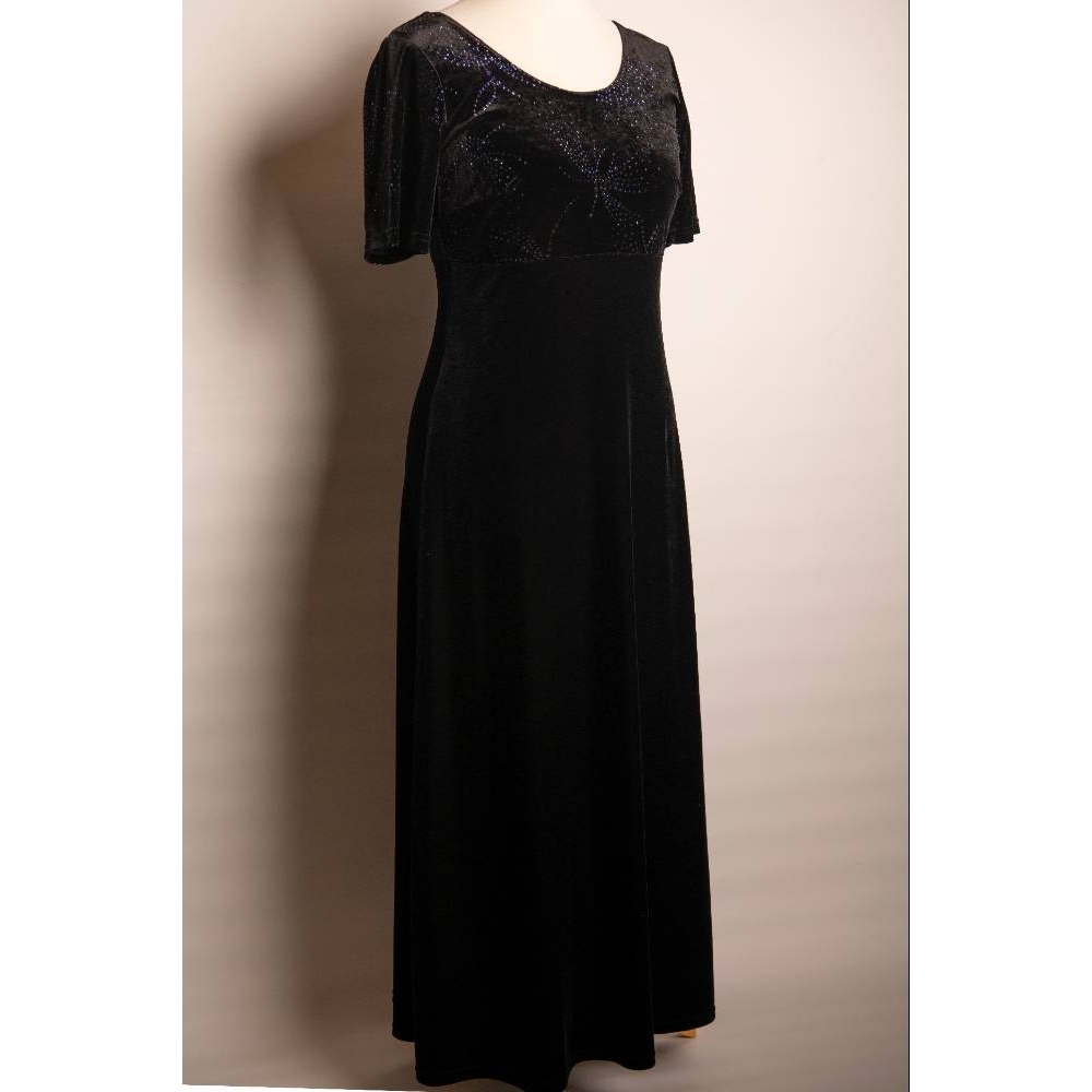 Berketex Velvet Feel Evening Dress Black Sequin Size: 14 | Oxfam GB ...