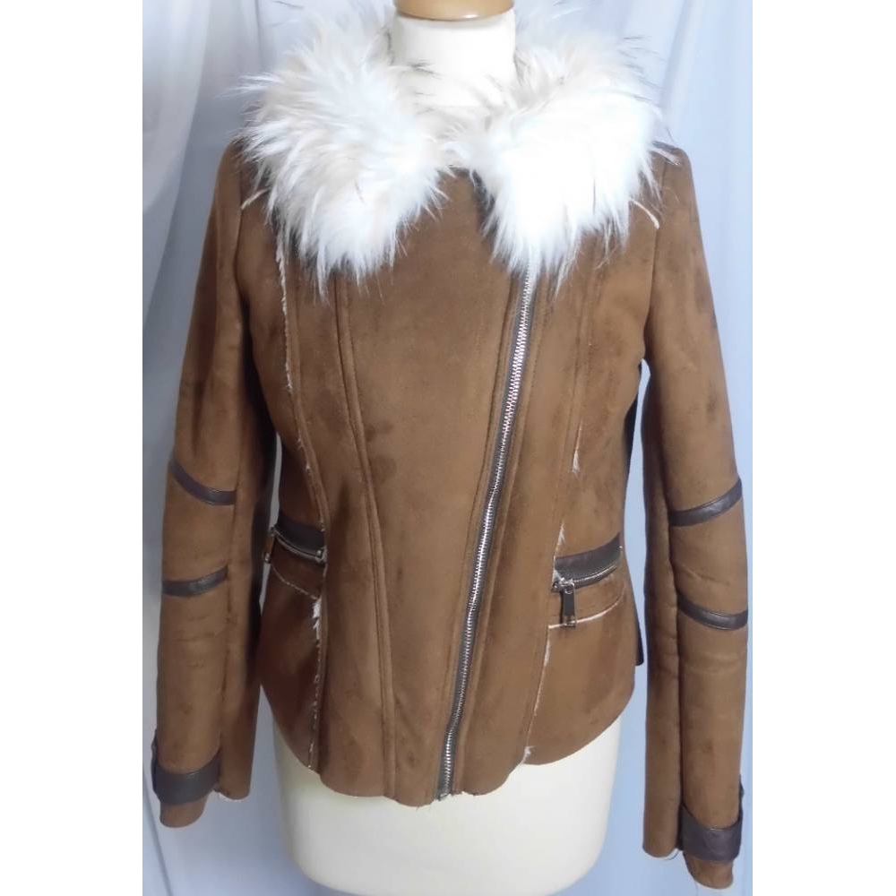 suede fur moto jacket