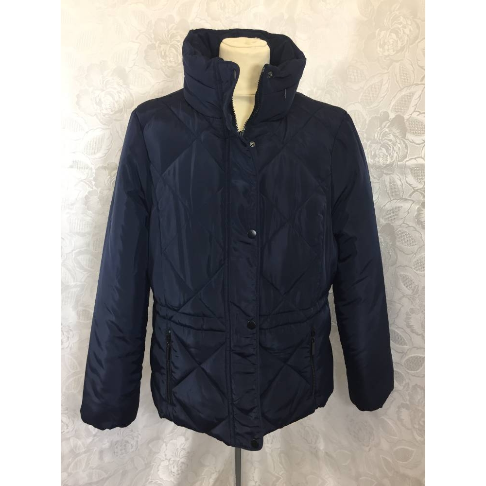 M&S Marks & Spencer Quilted jacket hidden hood Navy Size: 16 | Oxfam GB ...