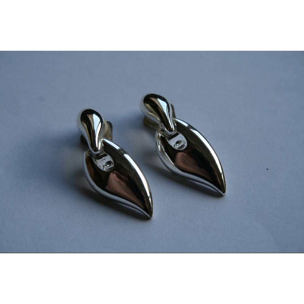 Napier clip on solver-tone earrings. 3.5cm x 1cm. approx. | Oxfam GB ...