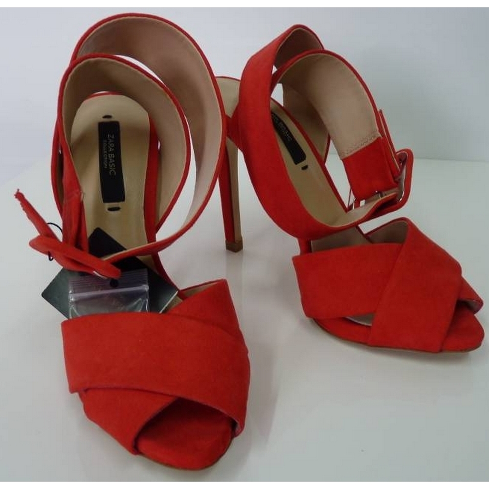 zara red flat sandals