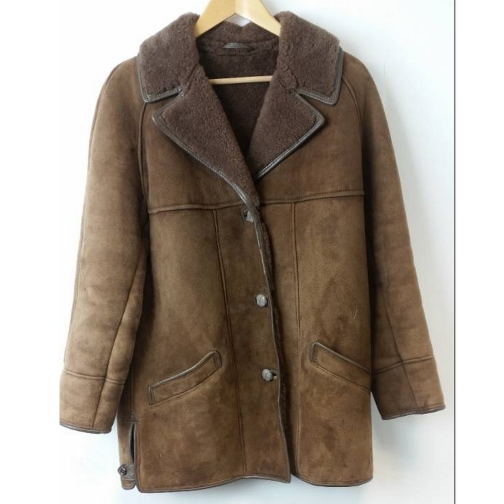 The Sheepskin Warehouse Natural Lambskin Jacket in Rich Brown Size: L ...