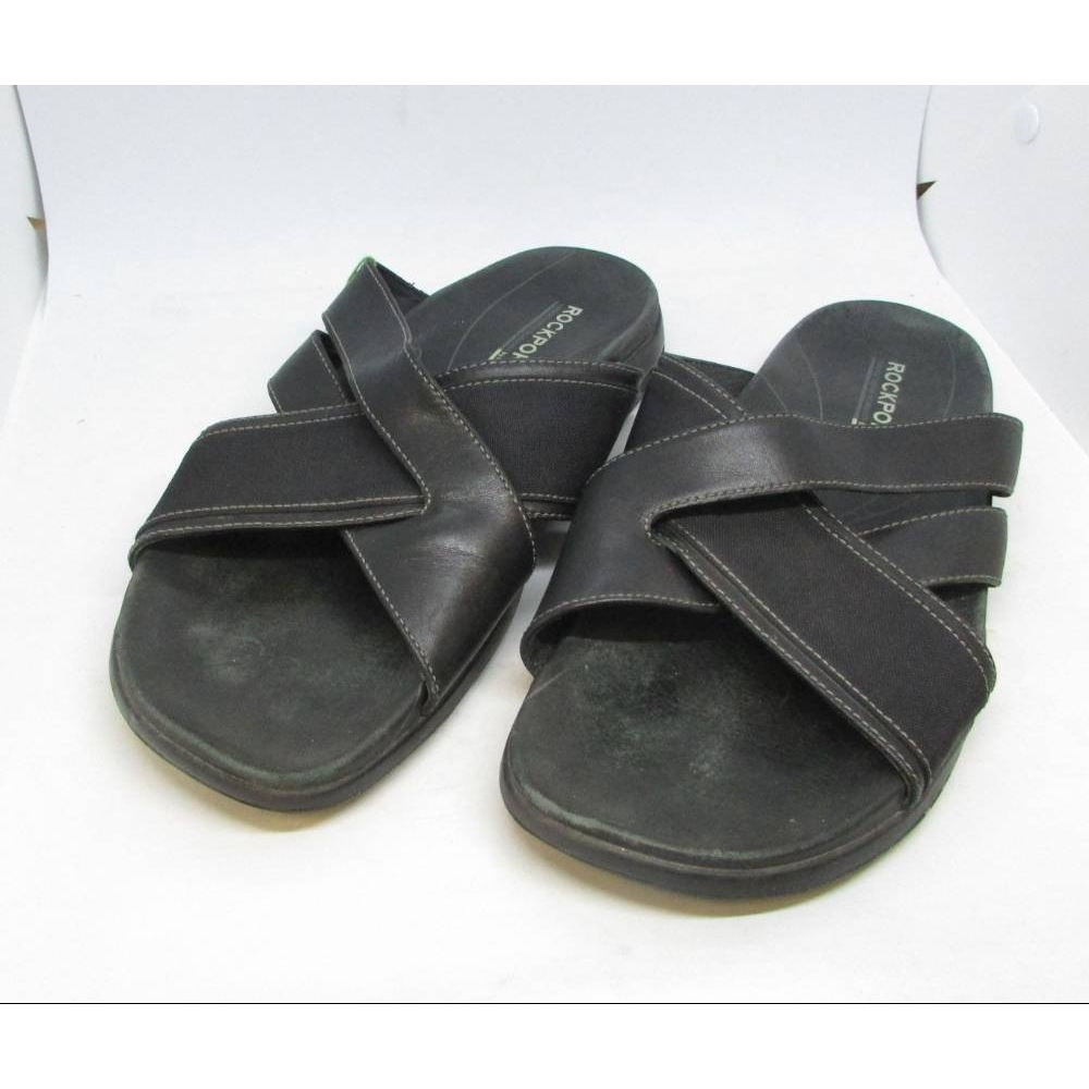 Rockport by Adidas Leather Slider Sandals Black Size: 9 | Oxfam GB ...