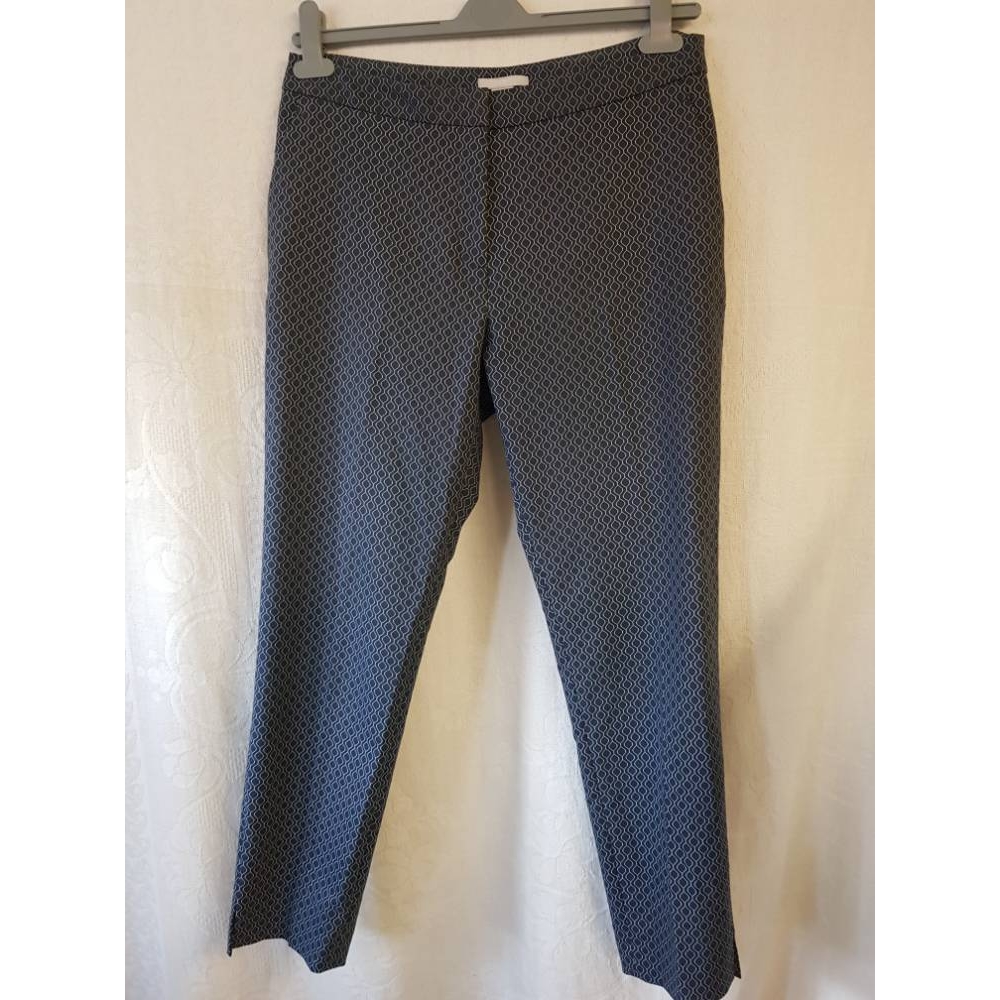 H&M Smart Tapered Trousers Navy Blue White Size: 12 | Oxfam GB | Oxfam ...