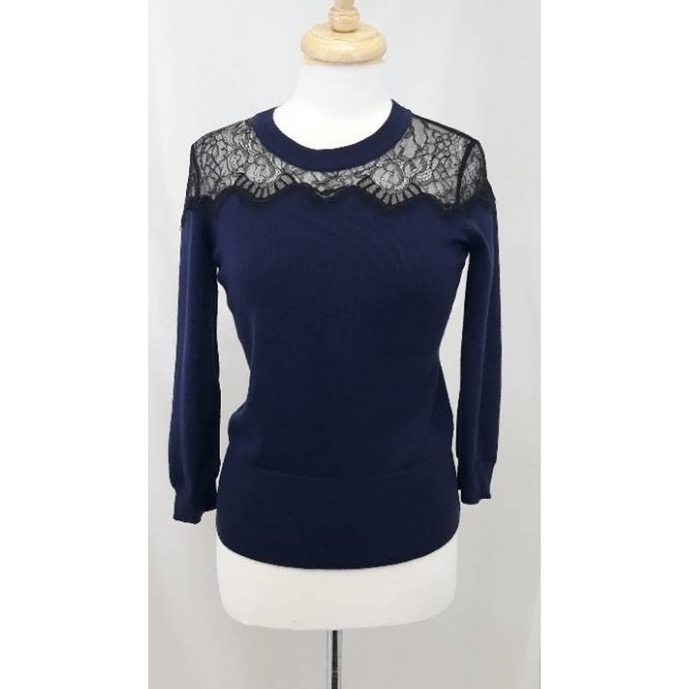 Karen Millen lace-trimmed top Blue Size: S For Sale in Ilkley, West ...