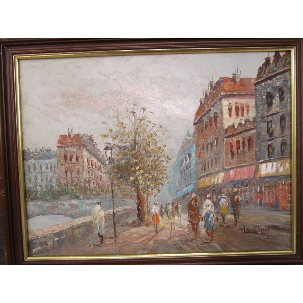 Stunning Original Oil Painting Parisian Scene - Hamilton - 16