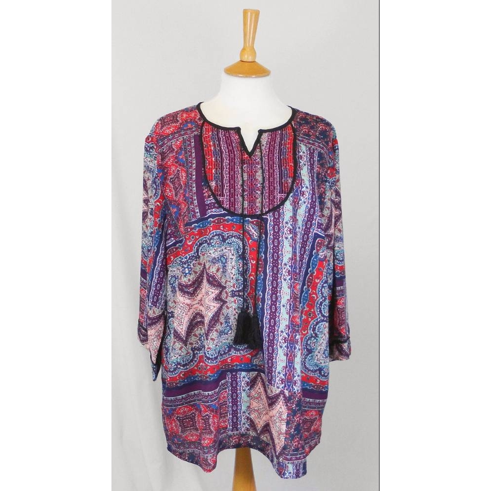 BNWT Cotton Traders Tunic Red Purple Blue Size: 20 For Sale in Bristol ...
