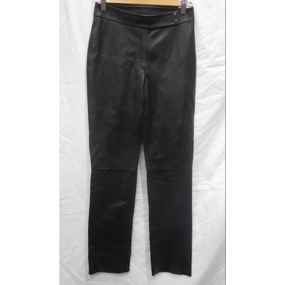 Jaeger Leather Trousers Black Size: 27