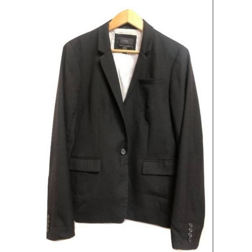 J.Crew wool blazer with stripy lining black Size: 16 For Sale in Oxford